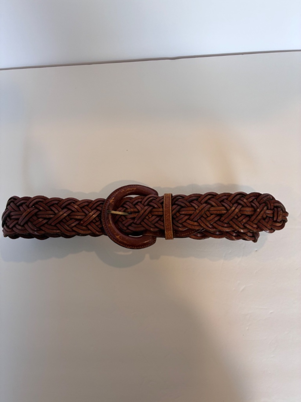 Talbots Genuine Leather Braided Woven Belt Brown Women’s Medium Boho Western - Picture 9 of 11